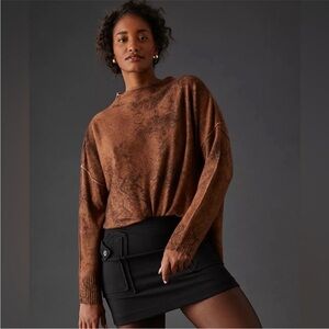 Women’s Pilcro Mock-Neck 100% Cashmere SweaterXS tag cut   Split hem.